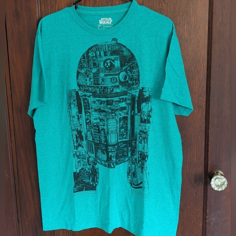 Star Wars Fifth Sun Teal Short Sleeve Men's Shirt Size Large